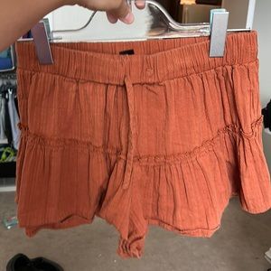 super cute flowy orange summer shorts